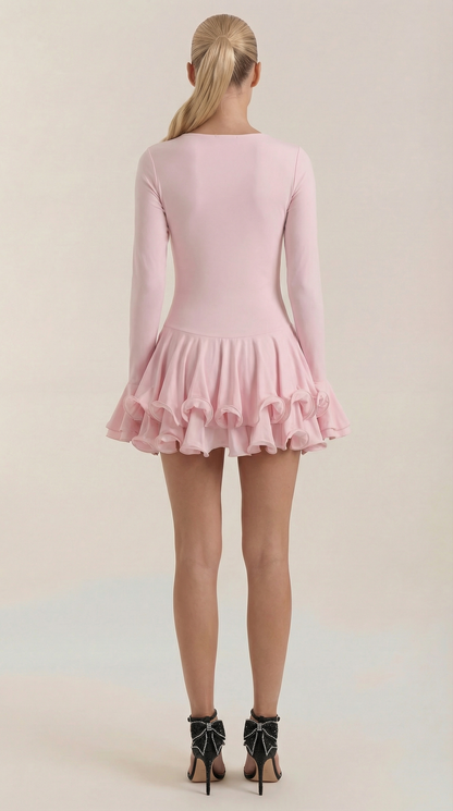 ESTELLE | VESTIDO CORTO CON VOLANTES