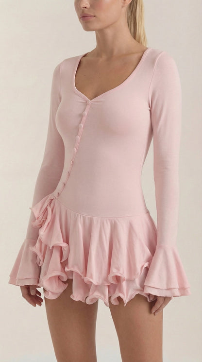 ESTELLE | VESTIDO CORTO CON VOLANTES