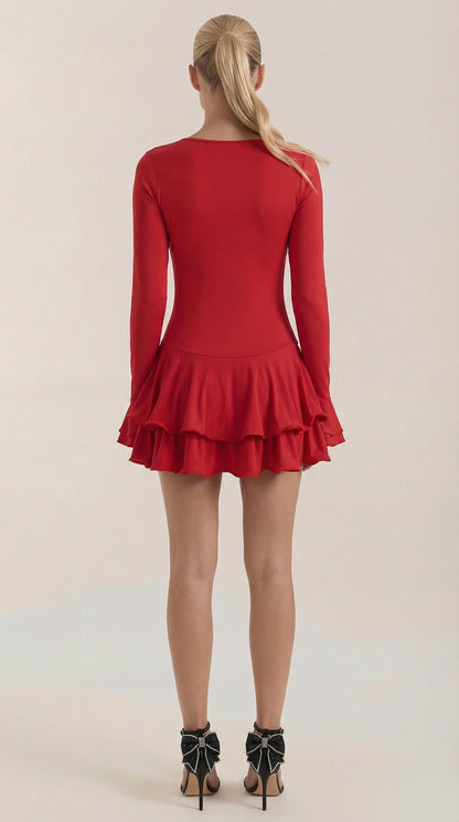 ESTELLE | VESTIDO CORTO CON VOLANTES
