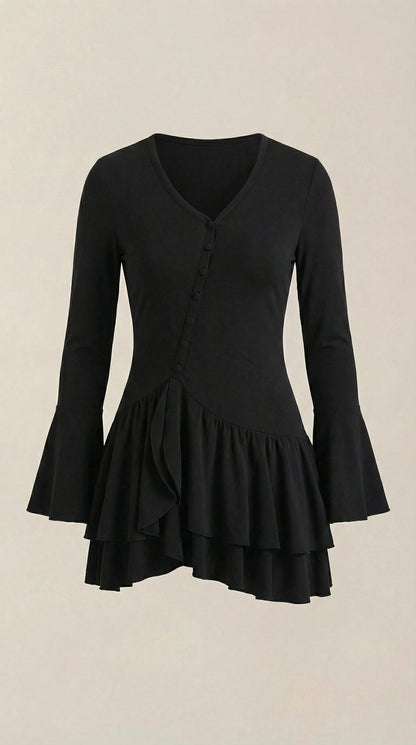 ESTELLE | VESTIDO CORTO CON VOLANTES
