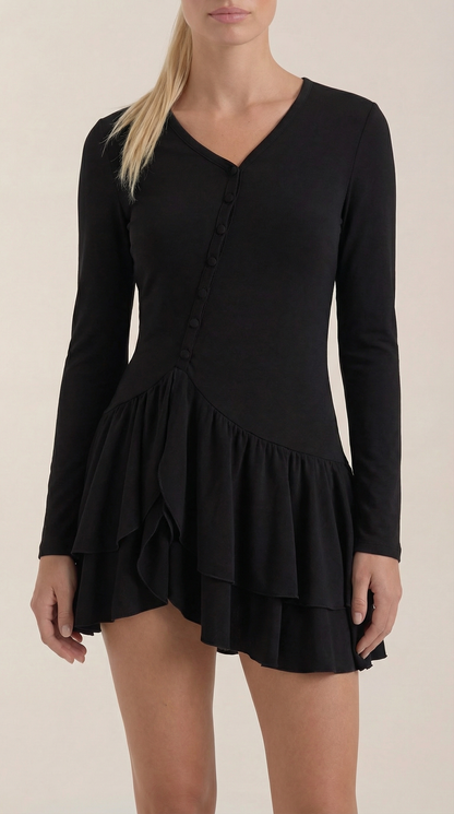 ESTELLE | VESTIDO CORTO CON VOLANTES