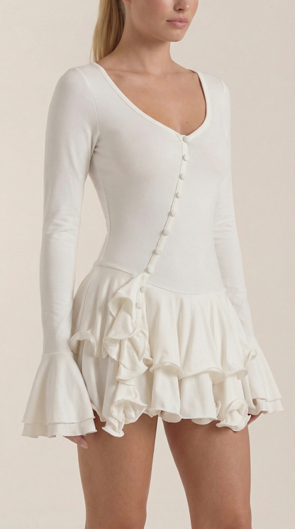 ESTELLE | VESTIDO CORTO CON VOLANTES