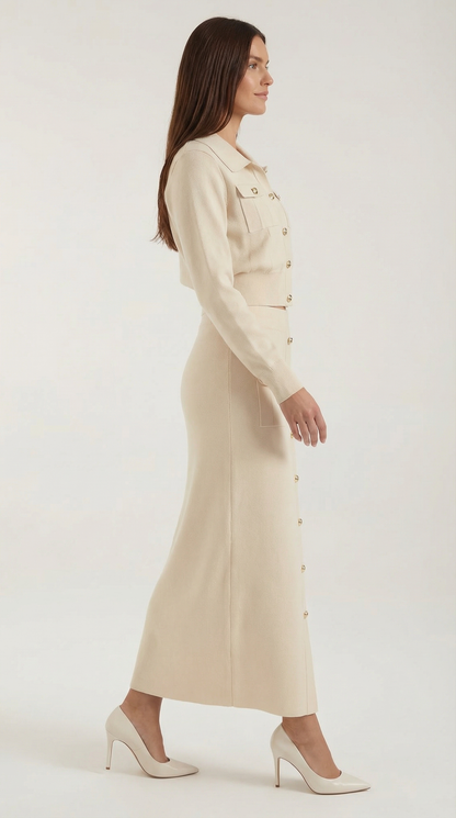 EVELYN | CONJUNTO DE PUNTO DE LUJO CON BOTONES