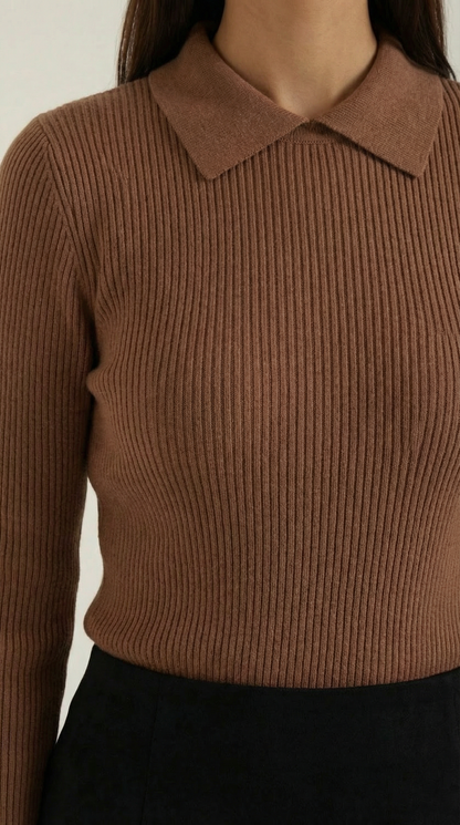 SILVIA | JERSEY DE LANA DE MANGA LARGA CON CUELLO