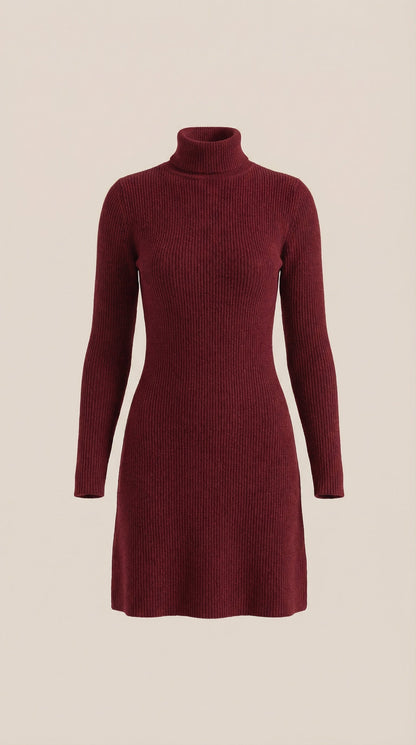 GENEVA | VESTIDO CORTO DE PUNTO CON CUELLO ALTO