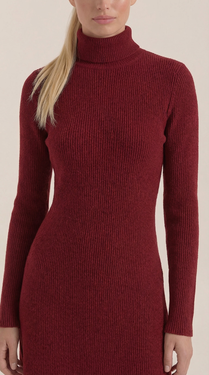 GENEVA | VESTIDO CORTO DE PUNTO CON CUELLO ALTO