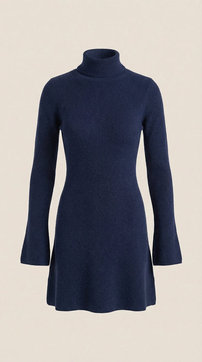 GENEVA | VESTIDO CORTO DE PUNTO CON CUELLO ALTO