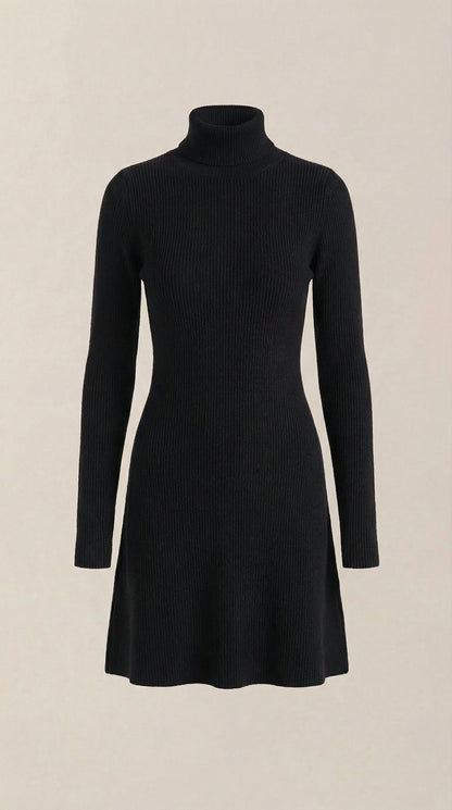 GENEVA | VESTIDO CORTO DE PUNTO CON CUELLO ALTO