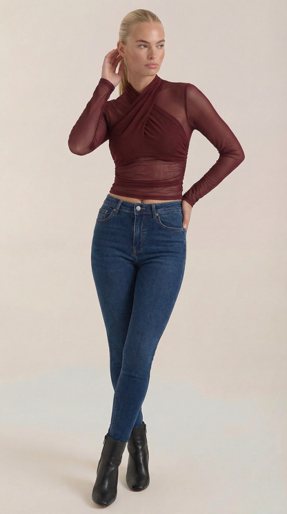 IRIS | TOP TRANSPARENTE DE MALLA