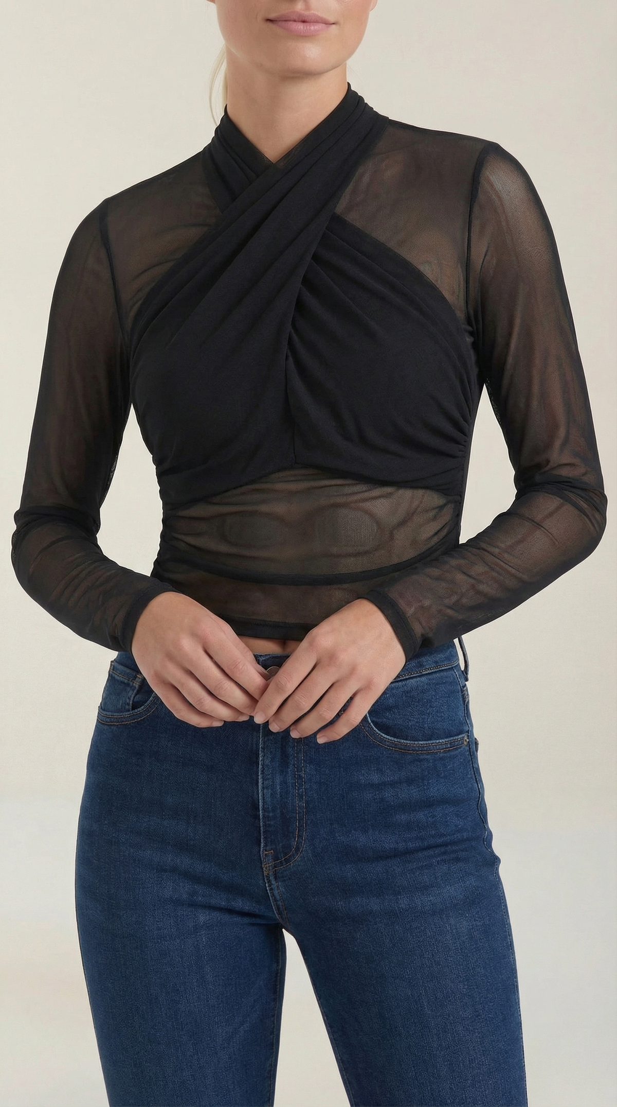 IRIS | TOP TRANSPARENTE DE MALLA