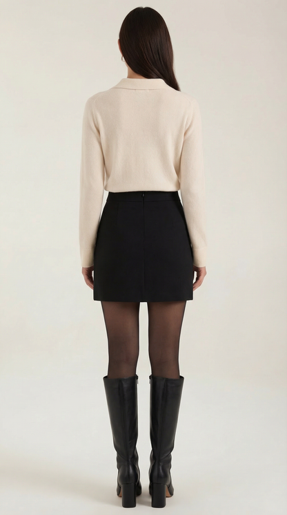 ADELAIDE | CARDIGAN DE PUNTO CON CUELLO Y BOTONES