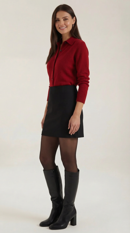 ADELAIDE | CARDIGAN DE PUNTO CON CUELLO Y BOTONES