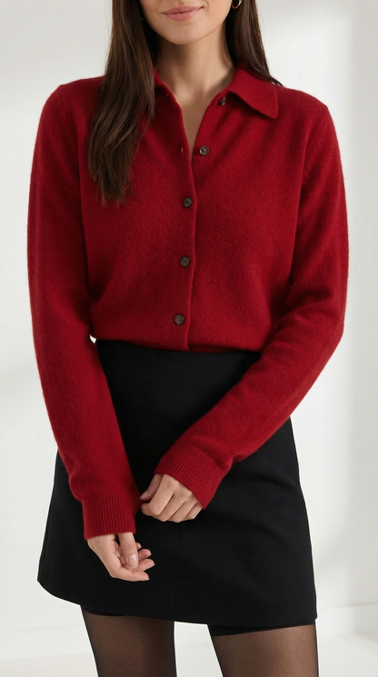 ADELAIDE | CARDIGAN DE PUNTO CON CUELLO Y BOTONES