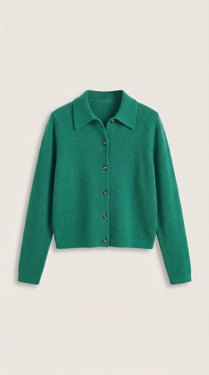 ADELAIDE | CARDIGAN DE PUNTO CON CUELLO Y BOTONES