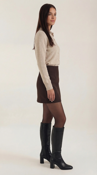 ADELAIDE | CARDIGAN DE PUNTO CON CUELLO Y BOTONES