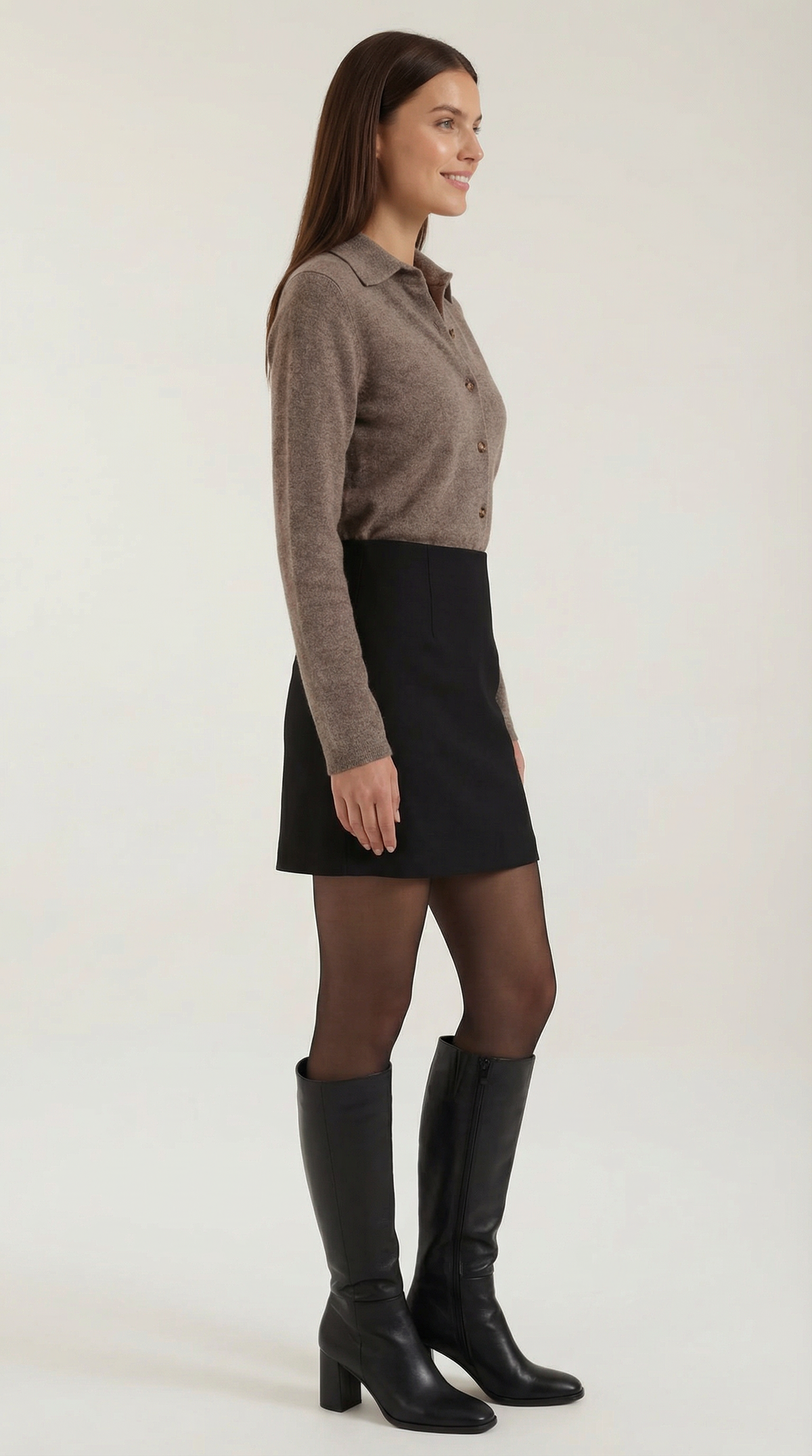 ADELAIDE | CARDIGAN DE PUNTO CON CUELLO Y BOTONES