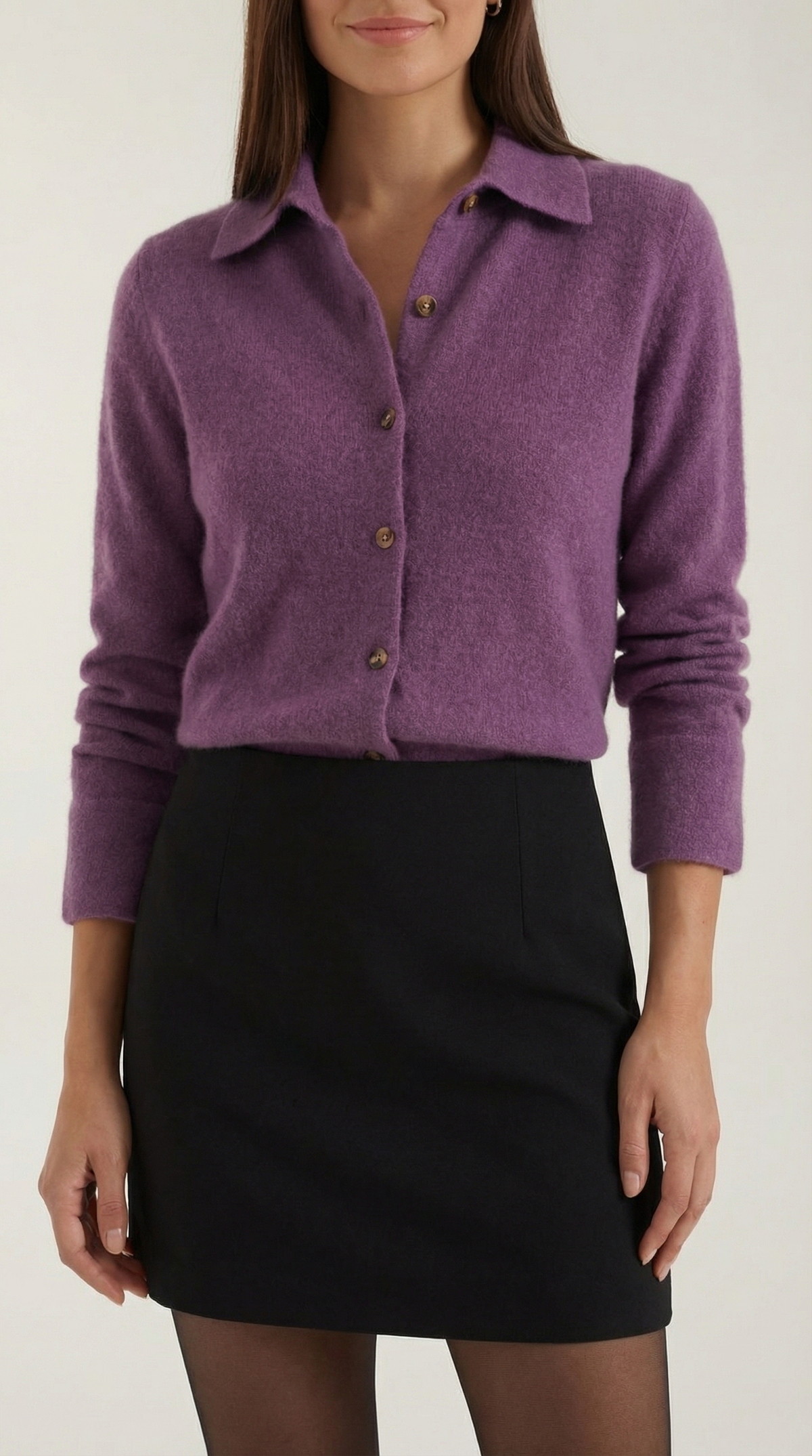 ADELAIDE | CARDIGAN DE PUNTO CON CUELLO Y BOTONES