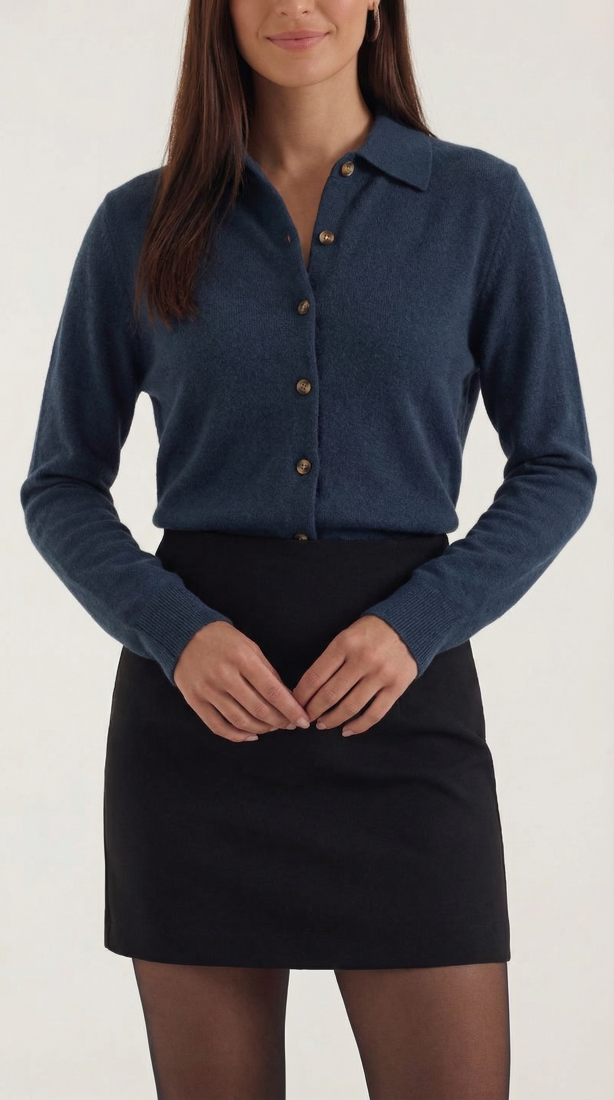 ADELAIDE | CARDIGAN DE PUNTO CON CUELLO Y BOTONES