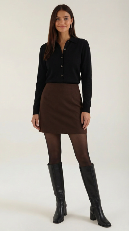 ADELAIDE | CARDIGAN DE PUNTO CON CUELLO Y BOTONES
