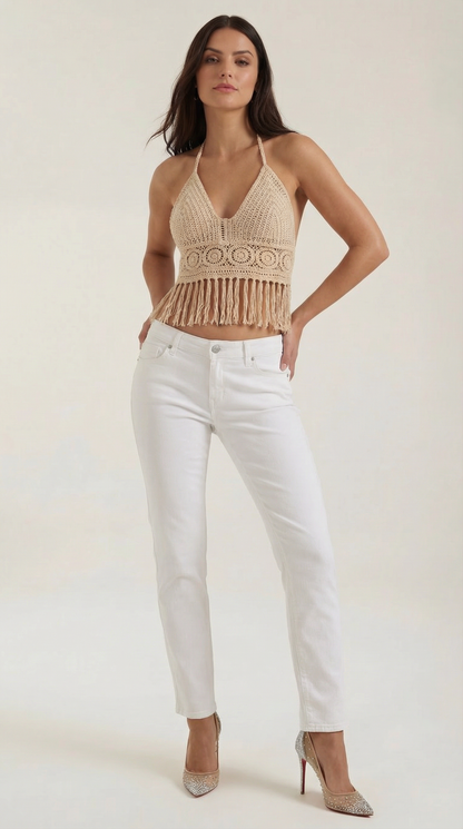 HILDA | TOP HALTER CON FLECOS