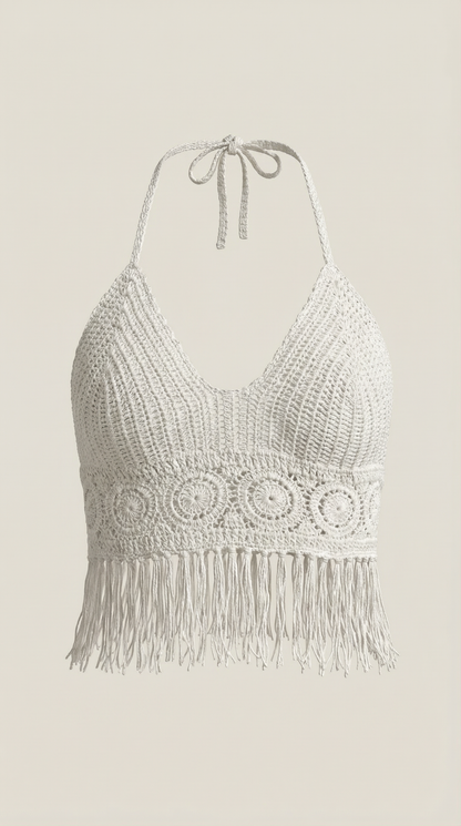 HILDA | TOP HALTER CON FLECOS