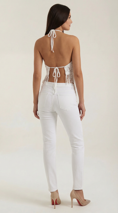 HILDA | TOP HALTER CON FLECOS