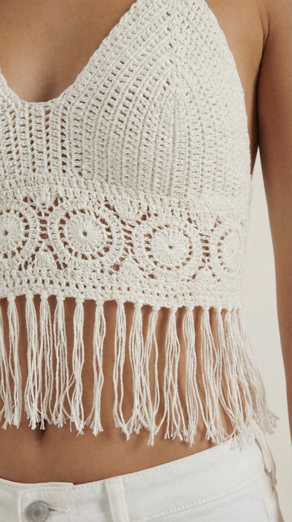 HILDA | TOP HALTER CON FLECOS