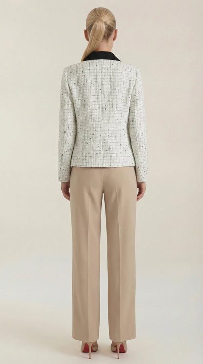FREIDA | CHAQUETA DE TWEED CON CUELLO A CONTRASTE