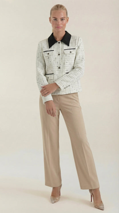 FREIDA | CHAQUETA DE TWEED CON CUELLO A CONTRASTE
