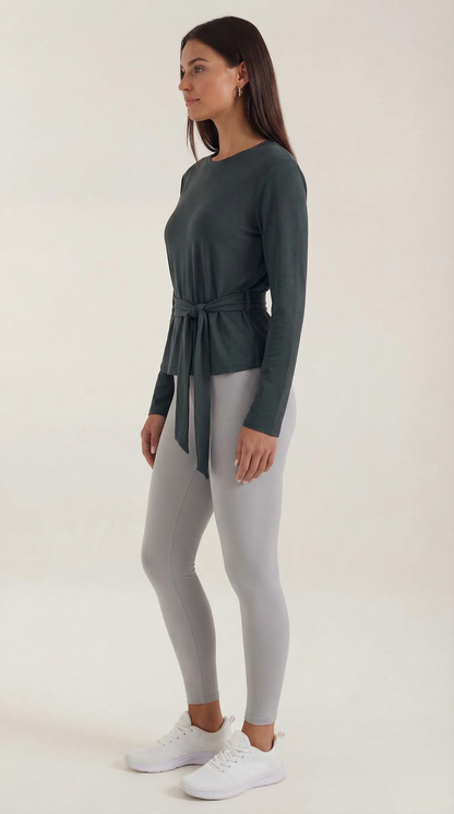 LORENA | CAMISETA DE MANGA LARGA CON DETALLE DE NUDO