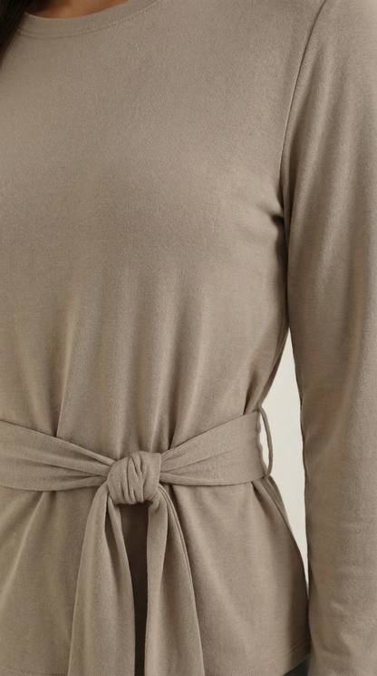 LORENA | CAMISETA DE MANGA LARGA CON DETALLE DE NUDO