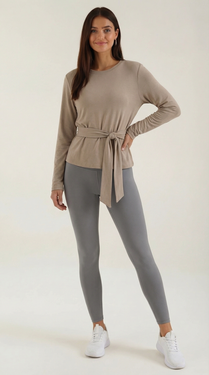 LORENA | CAMISETA DE MANGA LARGA CON DETALLE DE NUDO