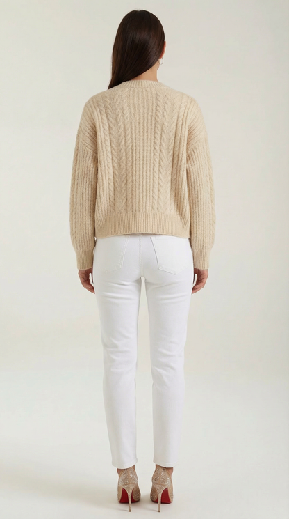 FREYA | SUÉTER OVERSIZE CON DISEÑO DE TRENZAS