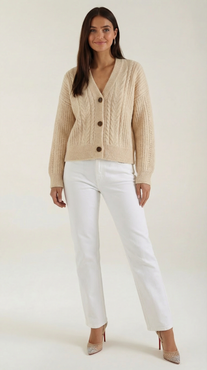 FREYA | SUÉTER OVERSIZE CON DISEÑO DE TRENZAS