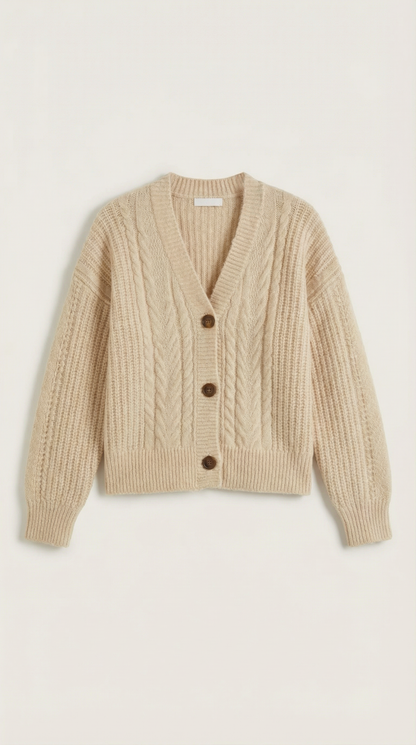 FREYA | SUÉTER OVERSIZE CON DISEÑO DE TRENZAS