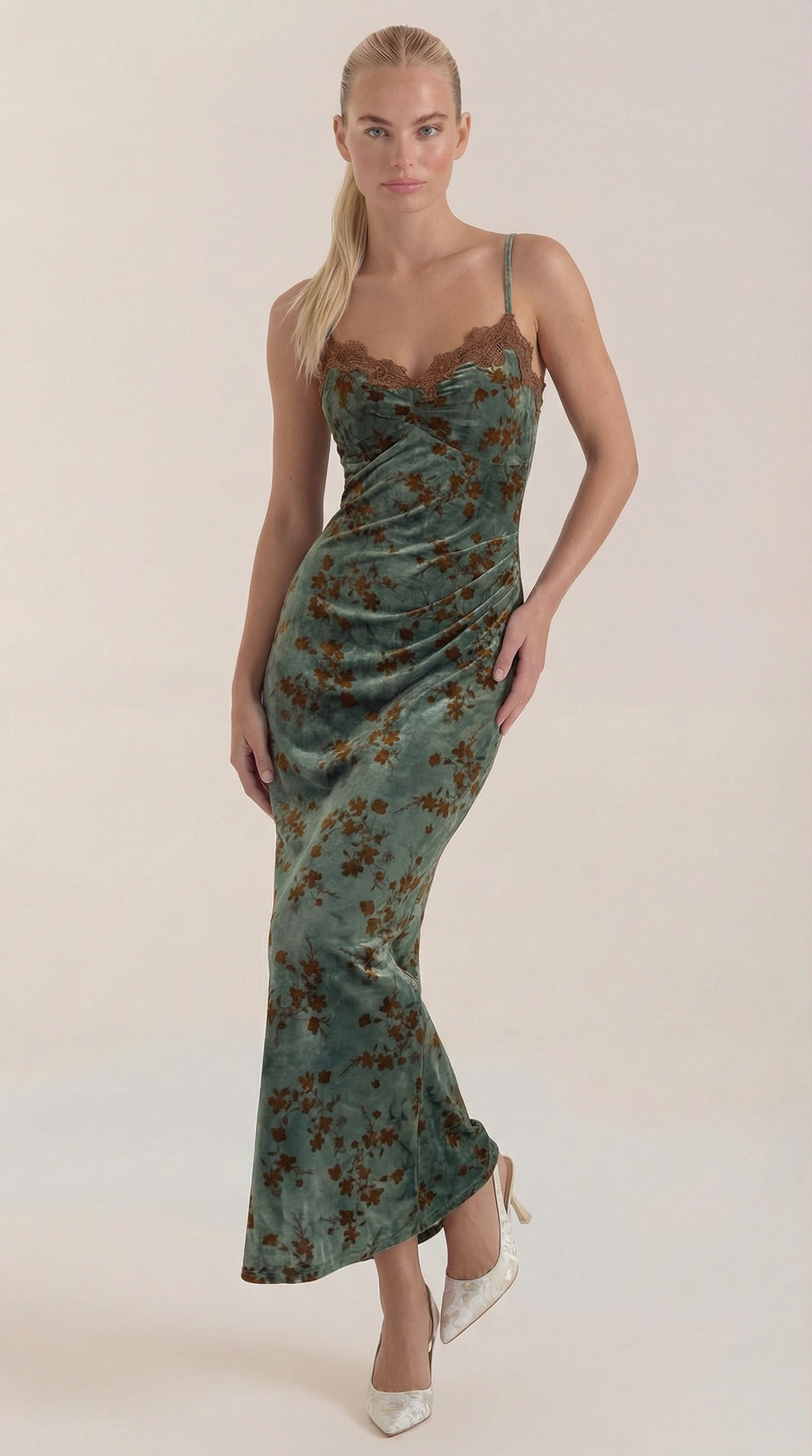 JEANNETTE | VESTIDO MIDI CON DETALLES DE ENCAJE