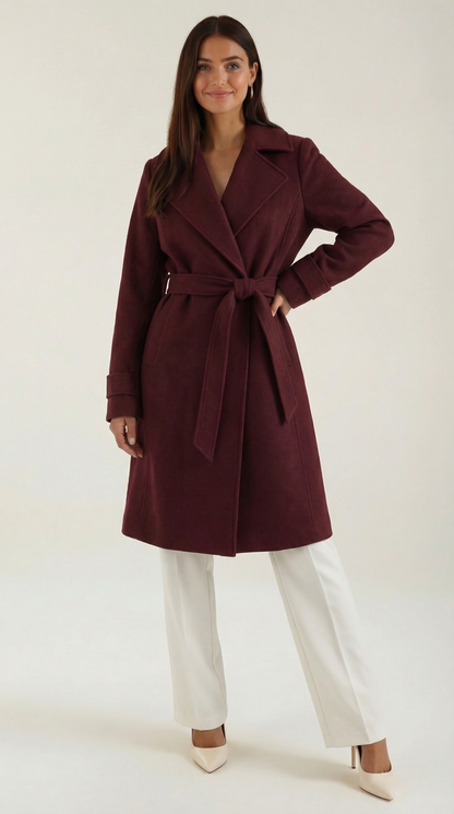 MAXINE | GABARDINA DE LANA CON CINTURÓN