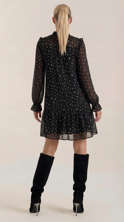 KATIE | VESTIDO CORTO CON DETALLES DE VOLANTES