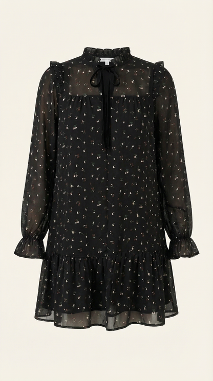 KATIE | VESTIDO CORTO CON DETALLES DE VOLANTES