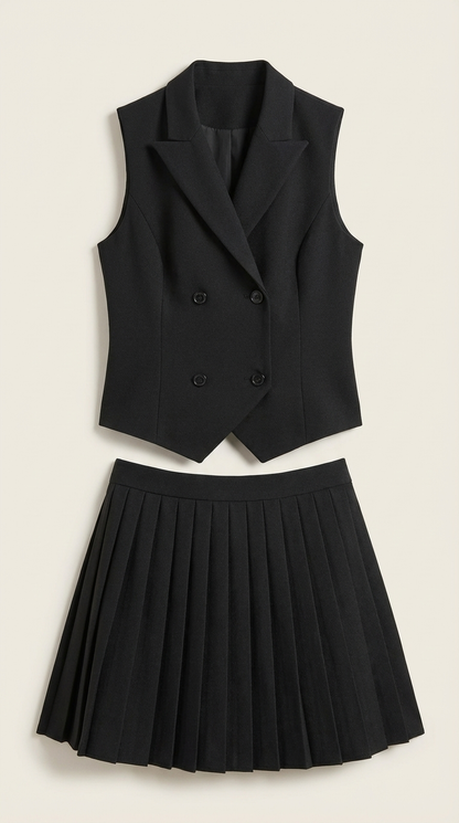 KIMBERLY | CONJUNTO DE BLAZER, CHALECO Y FALDA