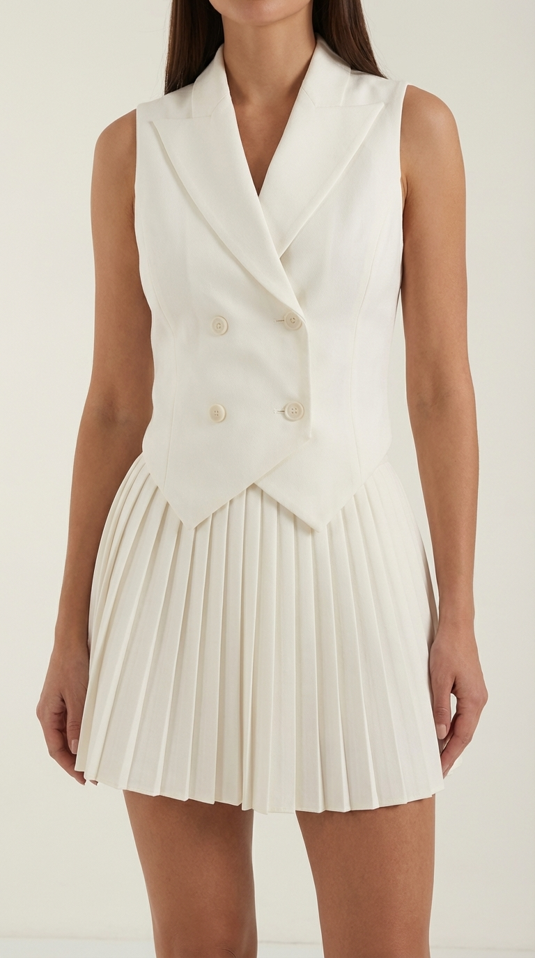KIMBERLY | CONJUNTO DE BLAZER, CHALECO Y FALDA