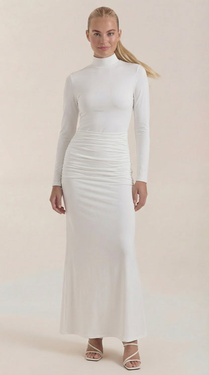 KRISTA | VESTIDO LARGO CON CUELLO ALTO