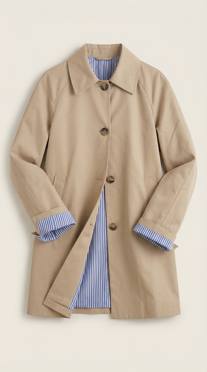 MARCELLA | GABARDINA CON ELEGANTE FORRO A RAYAS