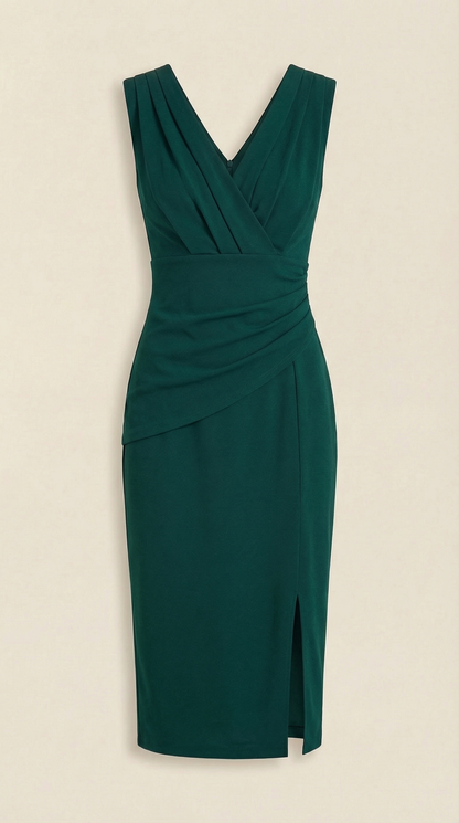 LYDIA | VESTIDO MIDI CON ESCOTE EN V