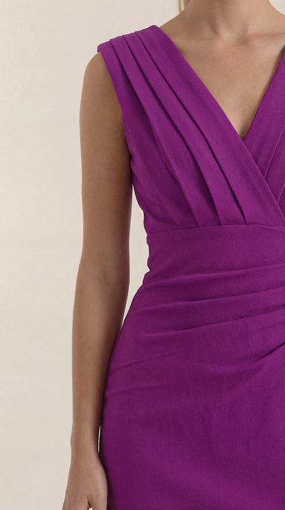 LYDIA | VESTIDO MIDI CON ESCOTE EN V