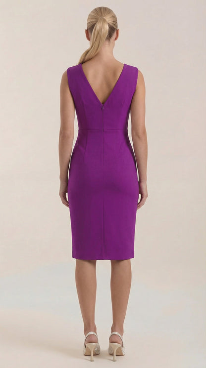LYDIA | VESTIDO MIDI CON ESCOTE EN V