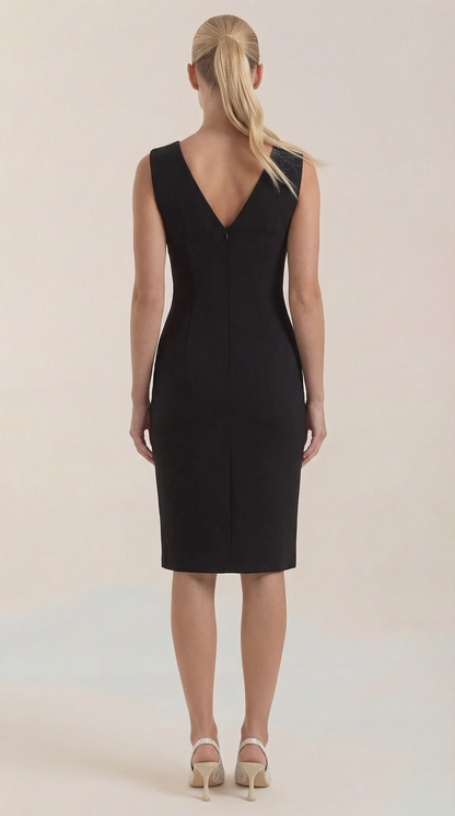 LYDIA | VESTIDO MIDI CON ESCOTE EN V