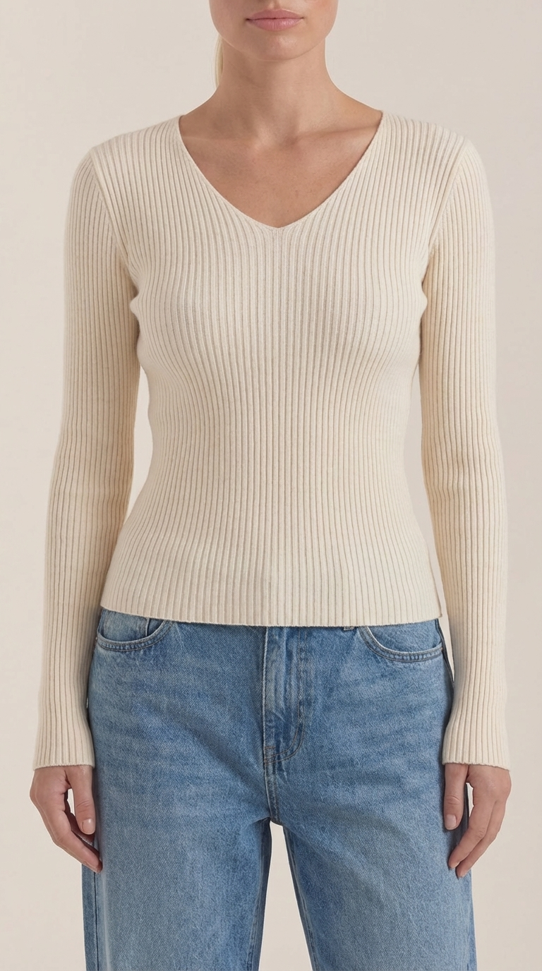 VALERIA | JERSEY DE CANALE CON ESCOTE EN V