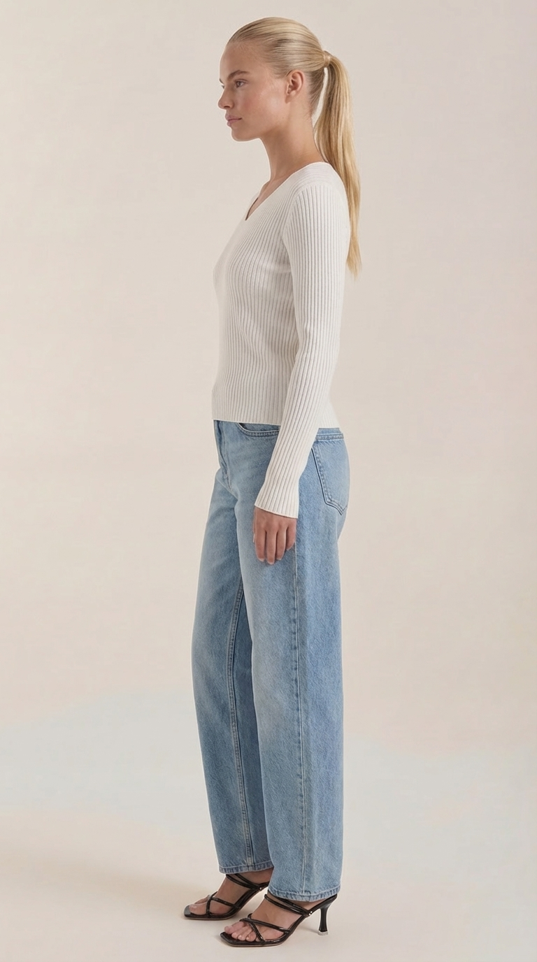 VALERIA | JERSEY DE CANALE CON ESCOTE EN V