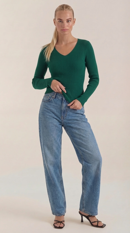 VALERIA | JERSEY DE CANALE CON ESCOTE EN V